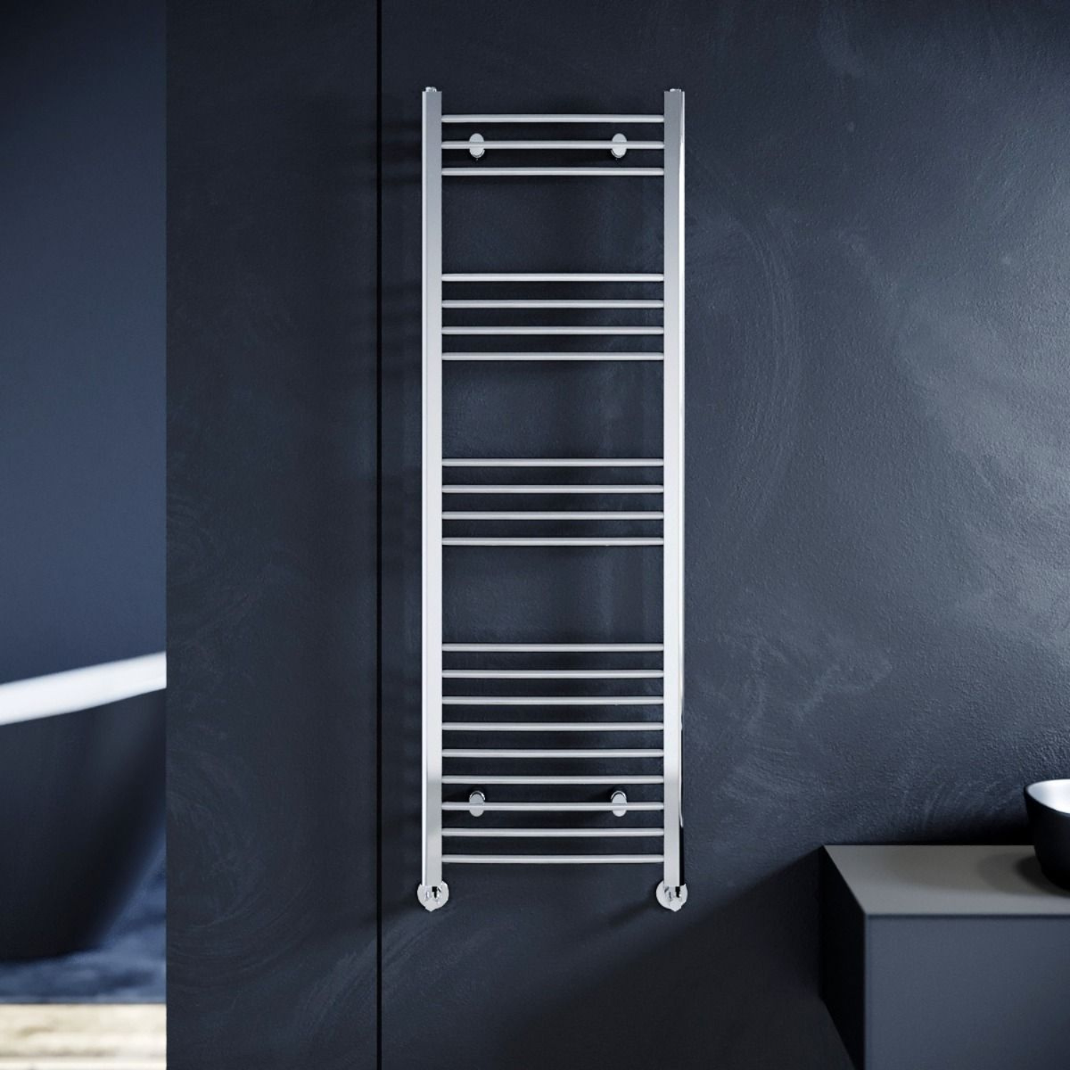 Honeywell 1200 X 600 mm Horizontal Curved Chrome Towel Rail Radiator