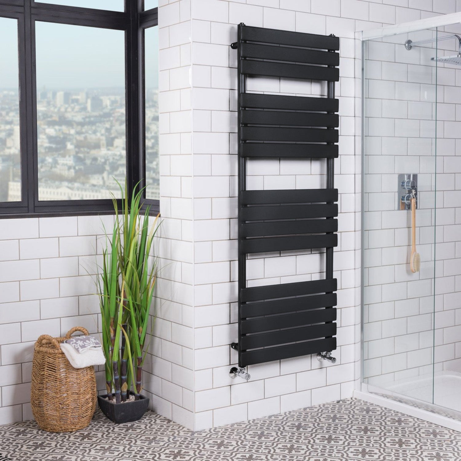 Honeywell 1600 X 600mm Straight Anthracite Flat Panel Towel Radiator