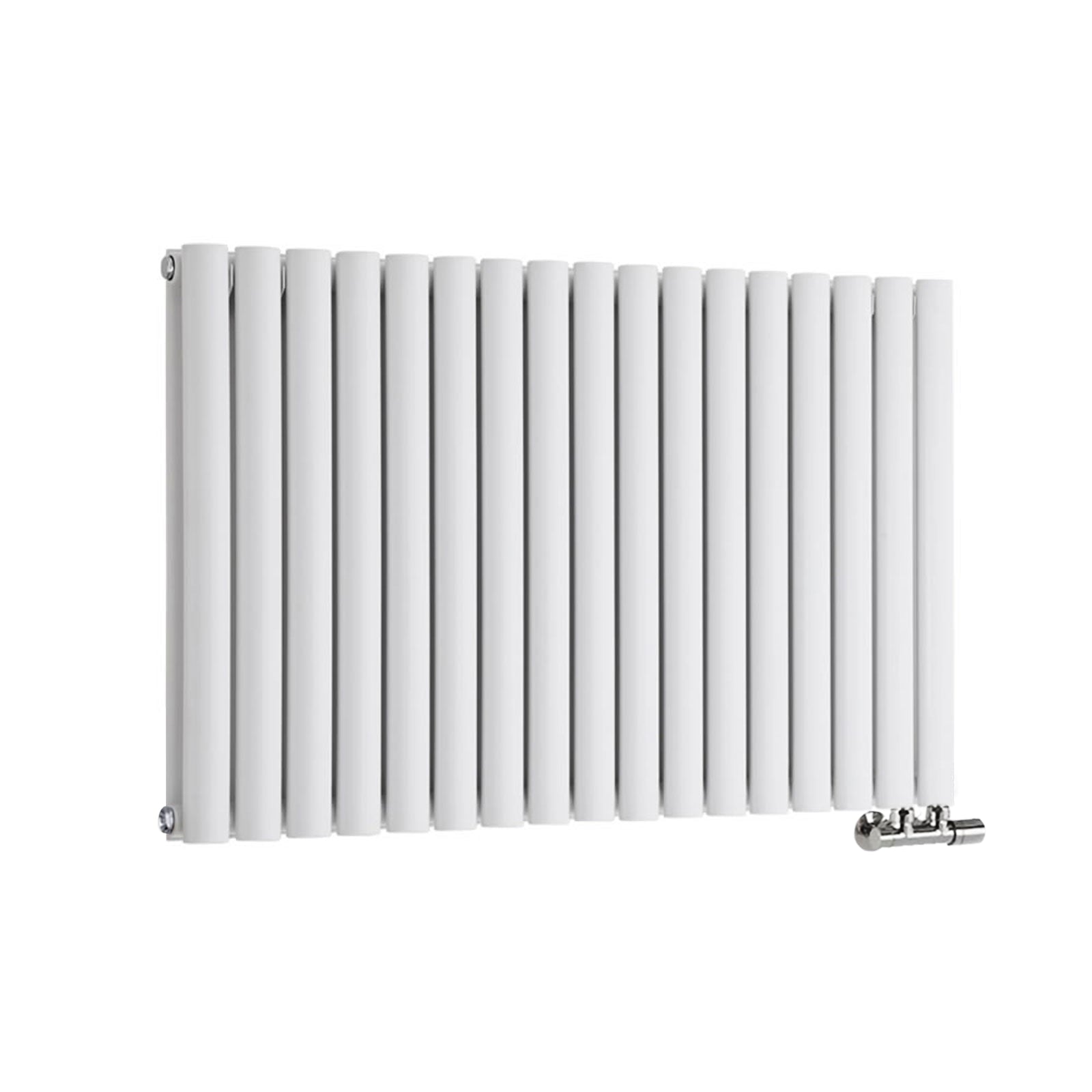 Horizontal Side Connection Radiator White Double Oval Tube 1020 x 600 mm