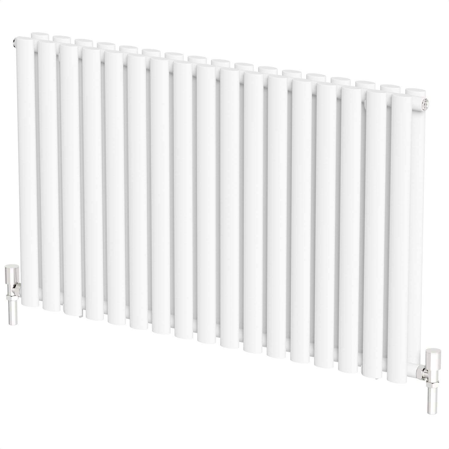 Designer Radiator 1020 X 600 mm Horizontal Double Oval Tube White