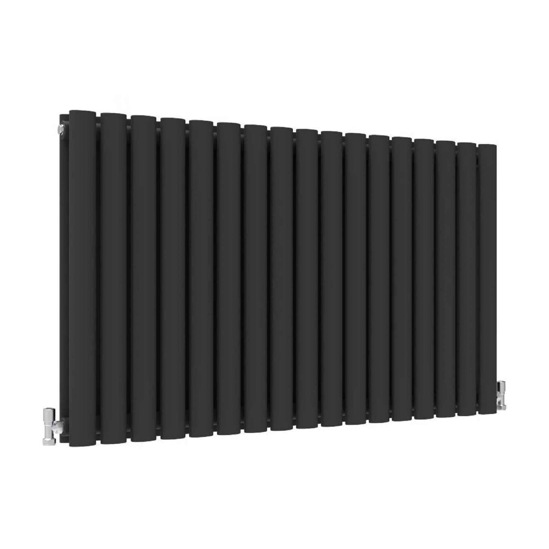 Honeywell 600 X 1020mm Horizontal Double Oval Tube Matte Black Designer Radiator