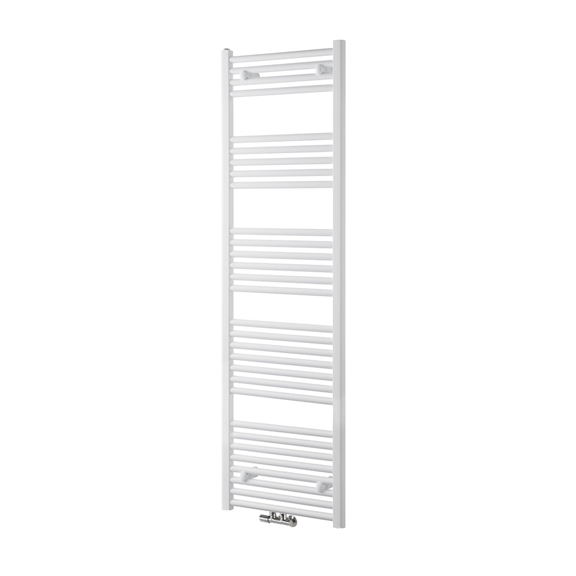 Vertical Central Connection Towel Radiator White Single Straight 1600 x 500 mm