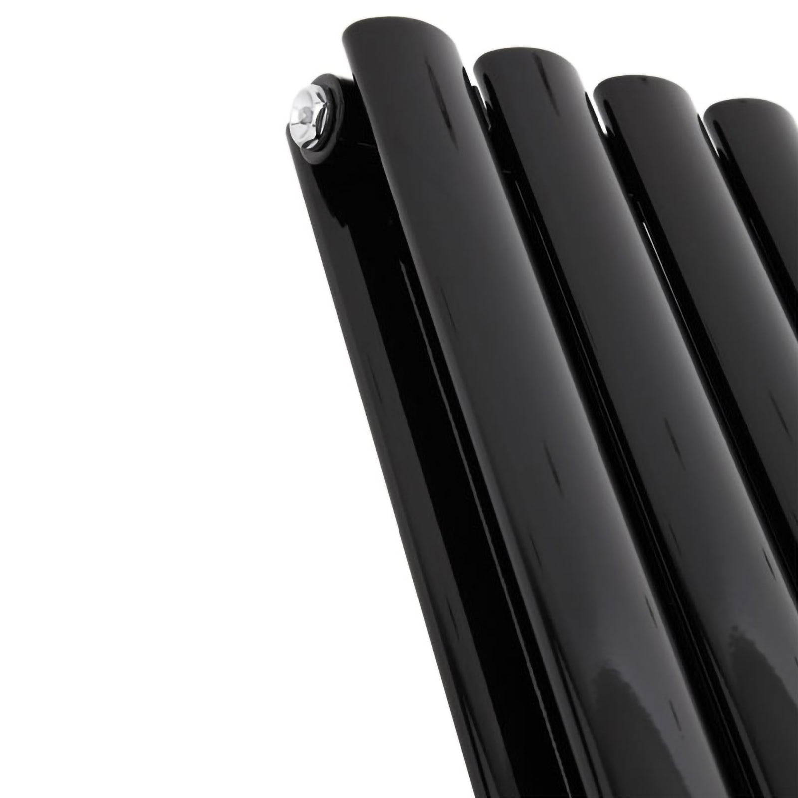 Vertical Central Connection Radiator Black Double Oval Tube 1800 x 480 mm