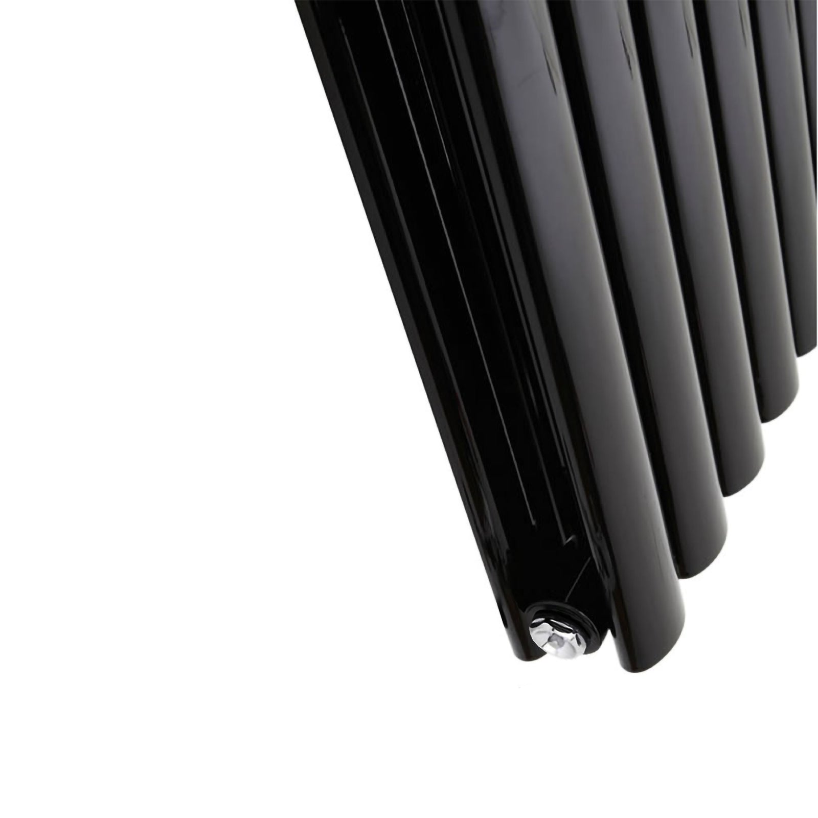 Vertical Central Connection Radiator Black Double Oval Tube 1800 x 480 mm