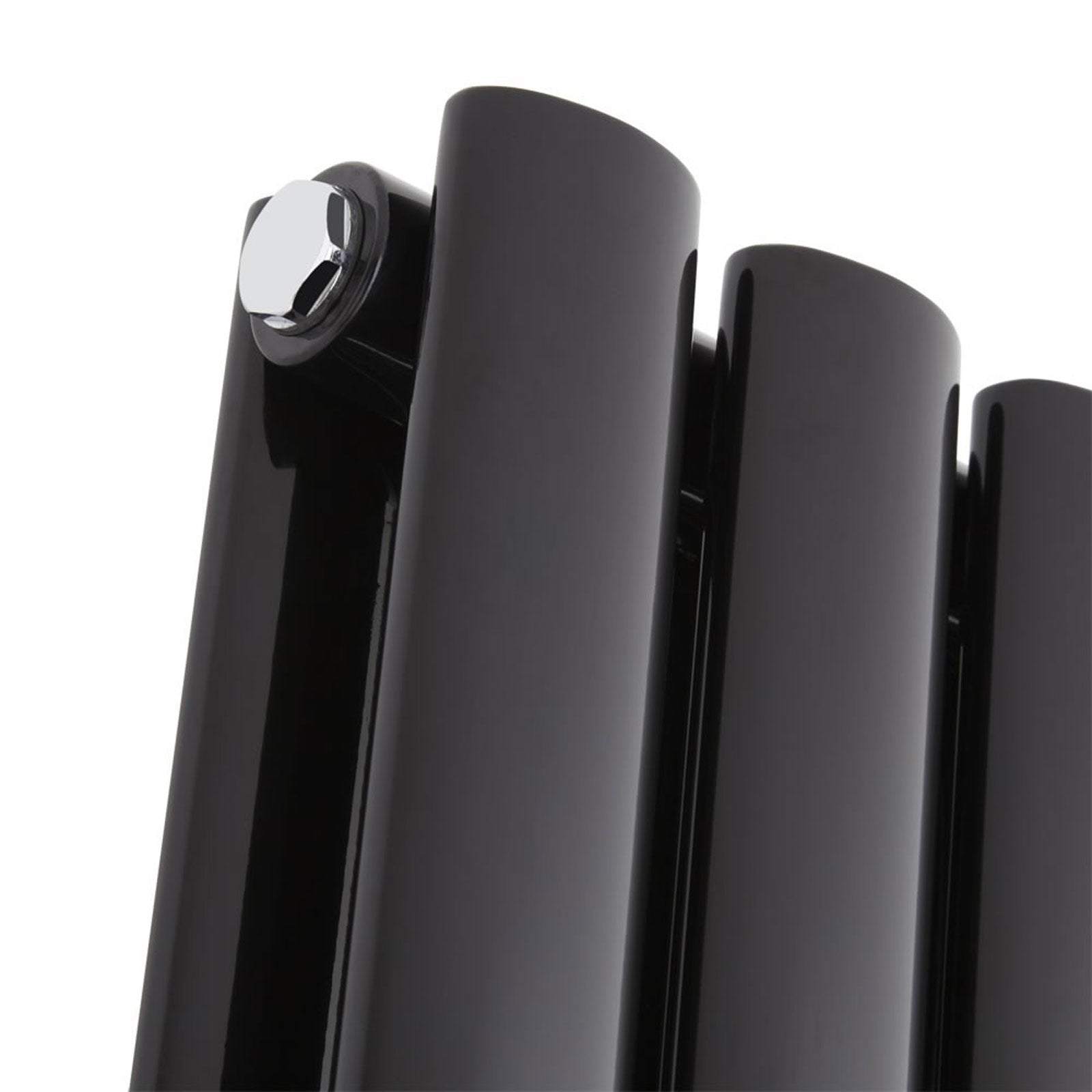 Vertical Central Connection Radiator Black Double Oval Tube 1800 x 600 mm