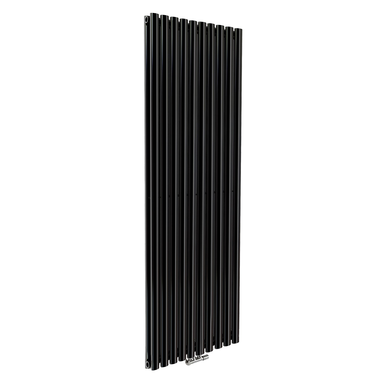 Vertical Central Connection Radiator Black Double Oval Tube 1800 x 600 mm