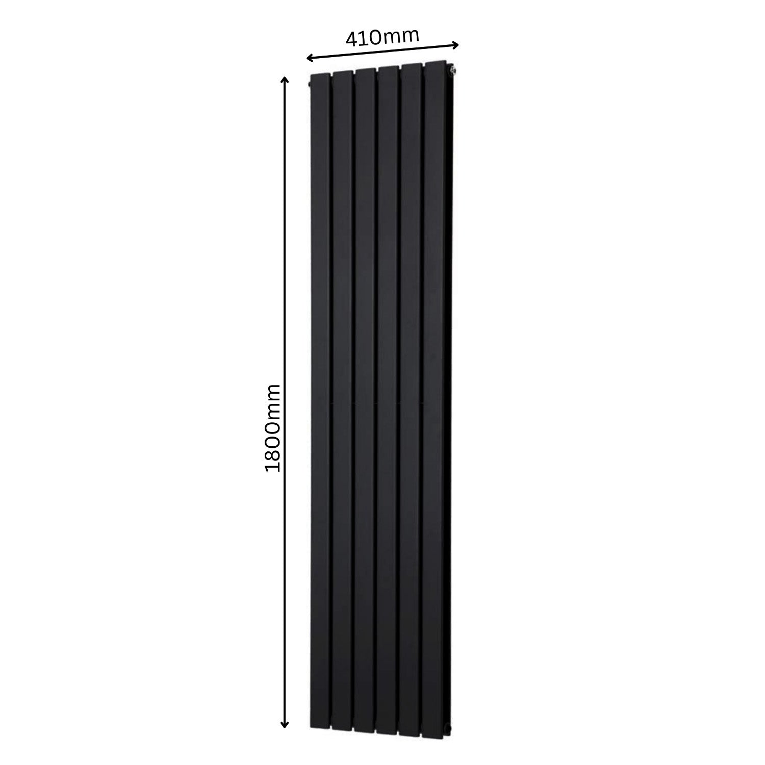Honeywell 1800 X 410 mm Vertical Double Oval Tube Matte Black Designer Radiator