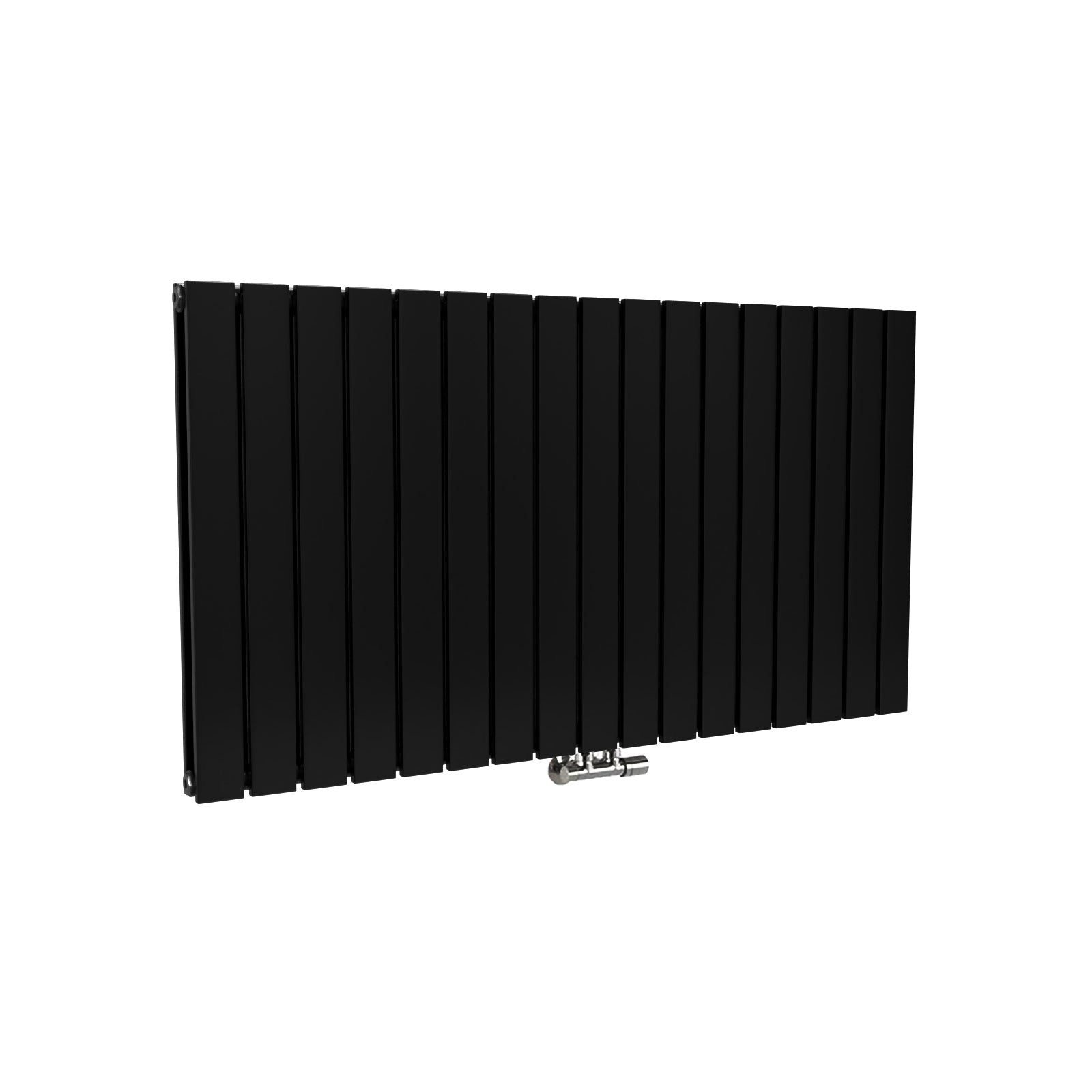 Horizontal Flat Panel Side Connection Black Designer Radiator 1158 X 600mm