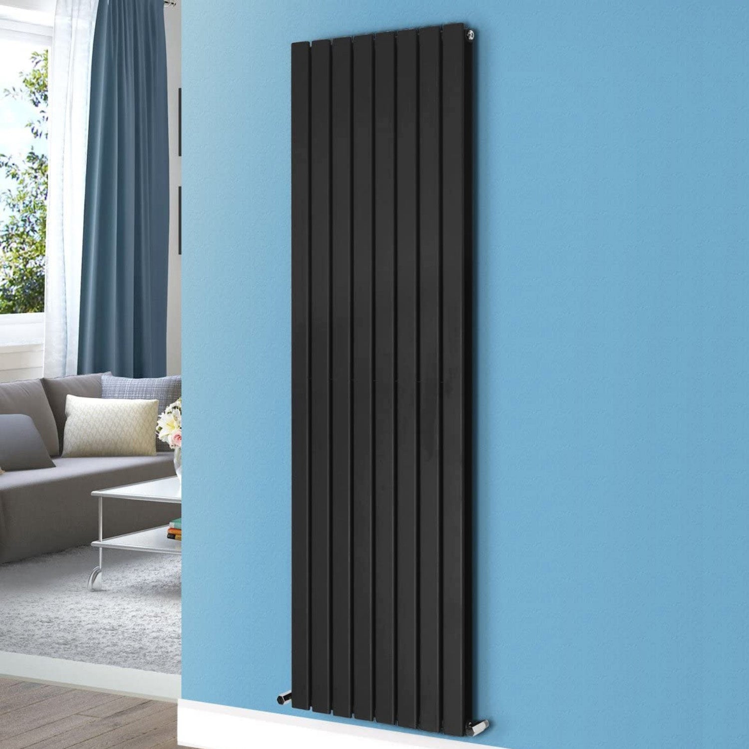 Honeywell 1800 X 546 mm Double Flat Panel Matte Black Designer Radiator