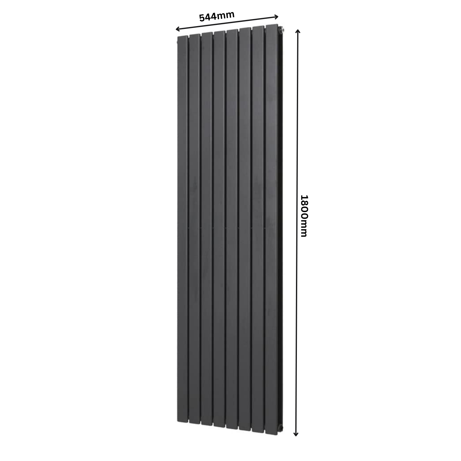 Honeywell 1800 X 546 mm Vertical Double Oval Tube Dark Grey Anthracite Designer Radiator