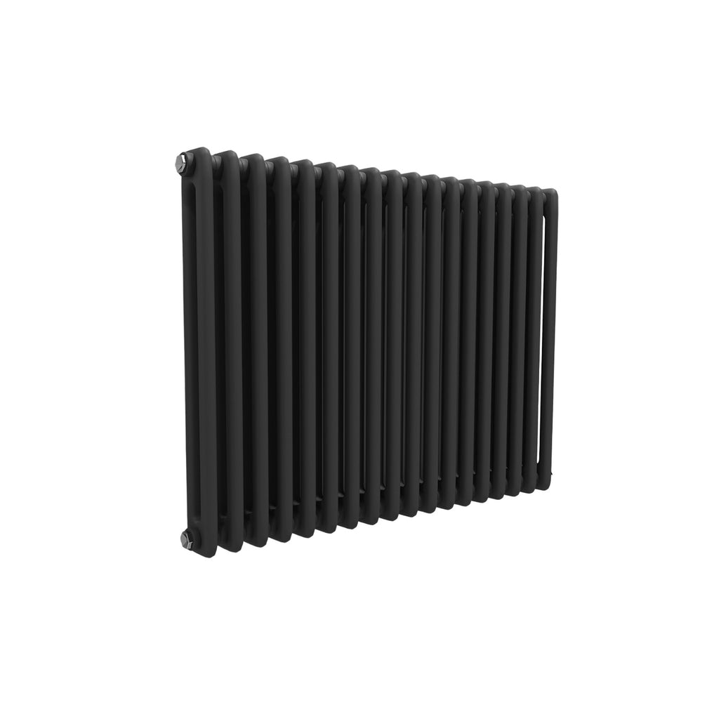 Black Matte Radiator Matte Black Double Traditional Radiator 600 x 828 mm