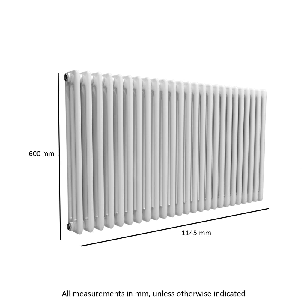 Honeywell 600 X 1145mm Horizontal Triple Column White Traditional Radi
