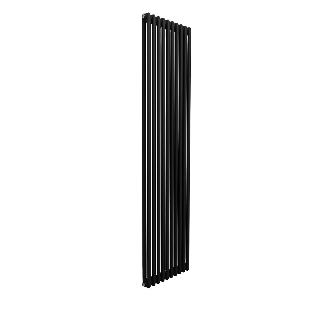 Black Matte Radiator Traditional Radiator 1800 X 470 mm Vertical Double Column Matte Black