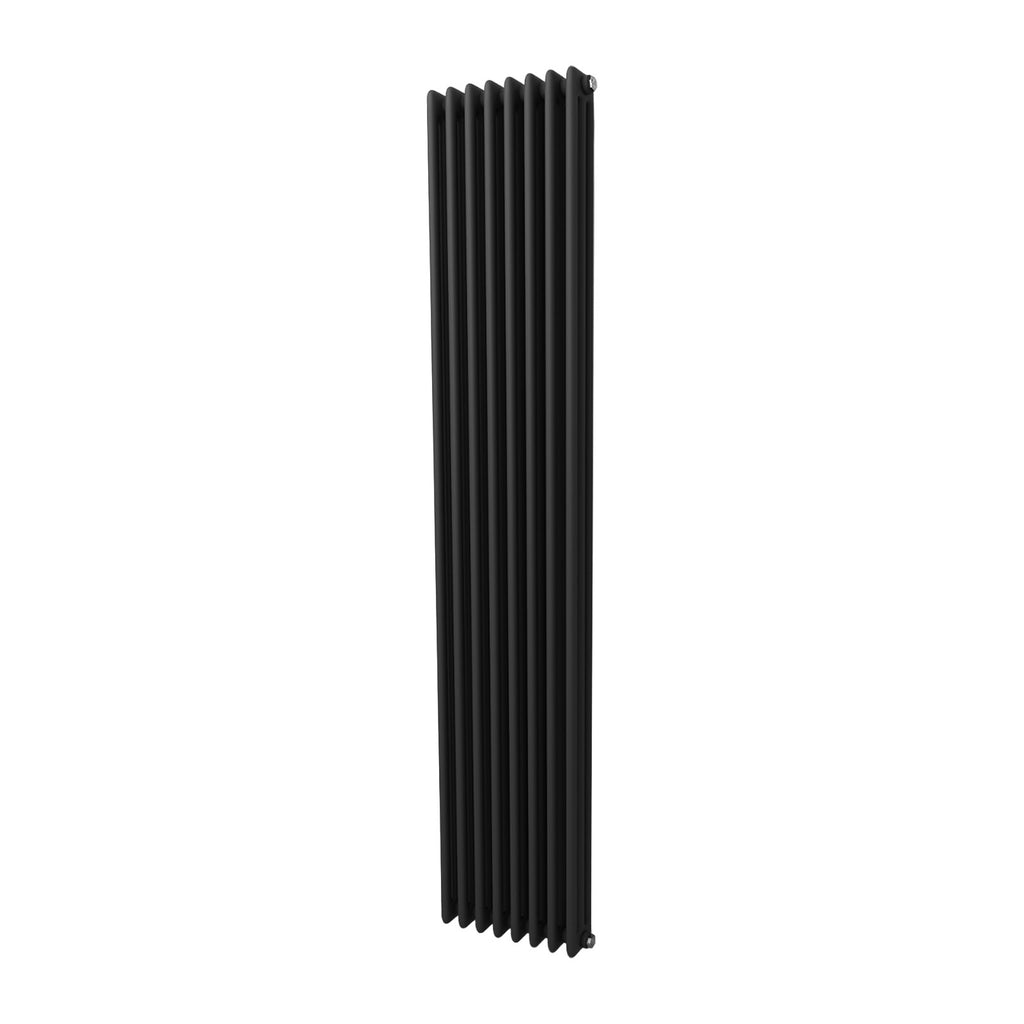 Black Matte Radiator Traditional Radiator 1800 X 380 mm Vertical Triple Column Matte Black