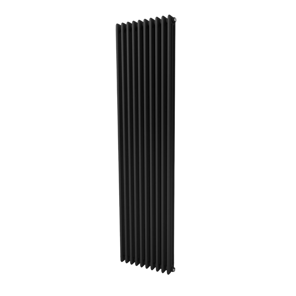 Black Matte Radiator Traditional Radiator 1800 X 470 mm Vertical Triple Column Matte Black