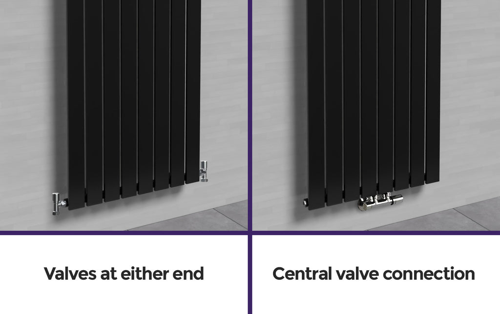 Central Inlet Radiator Vertical Flat Panel White Central Connection Radiator 1800 X 410 mm