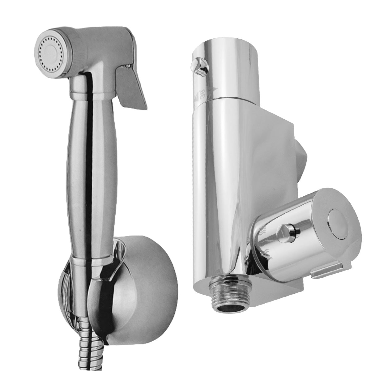 Farley Douche With 1.2m Stainless Steel Hose & Mini Thermostatic Valve Chrome