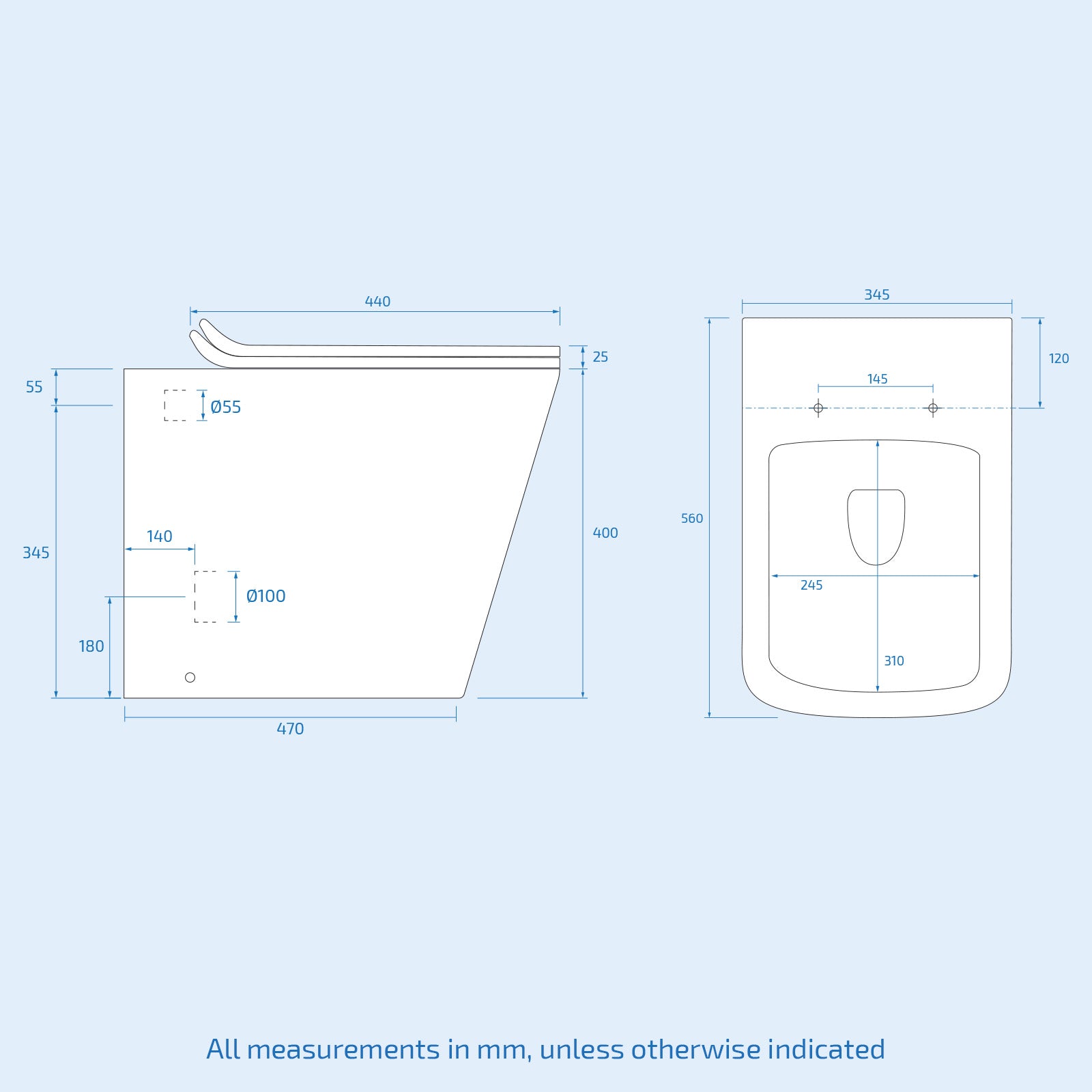 Nanuya Matte Grey 1000mm Freestanding Vanity WC Unit & Rimless Square BTW Toilet