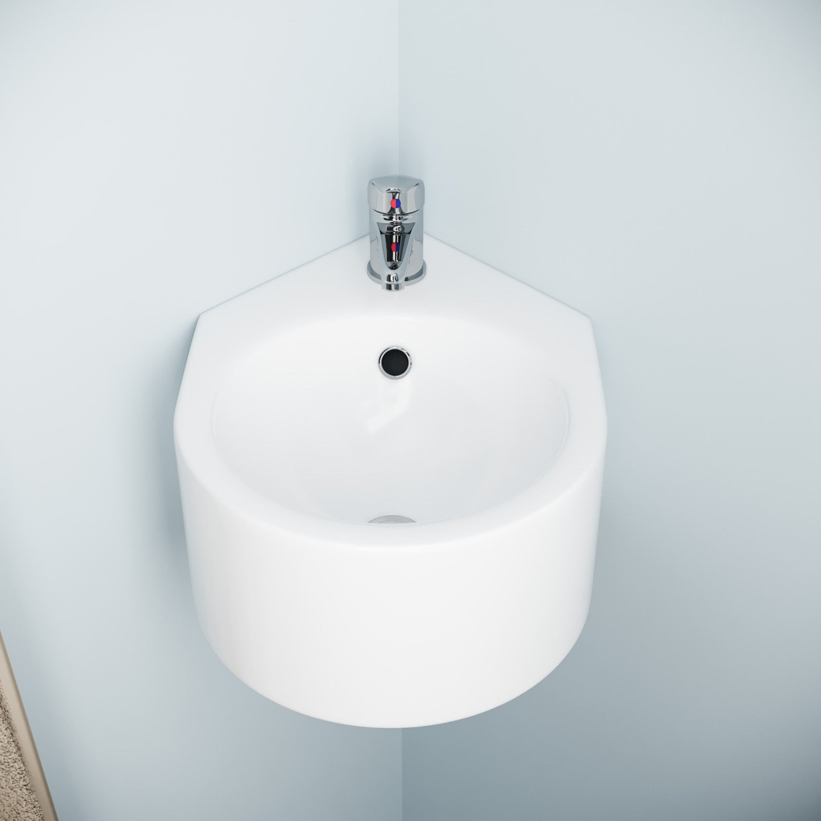 Wall Hung Cloakroom 310mm Basin with Waterfall Mono Tap & Waste