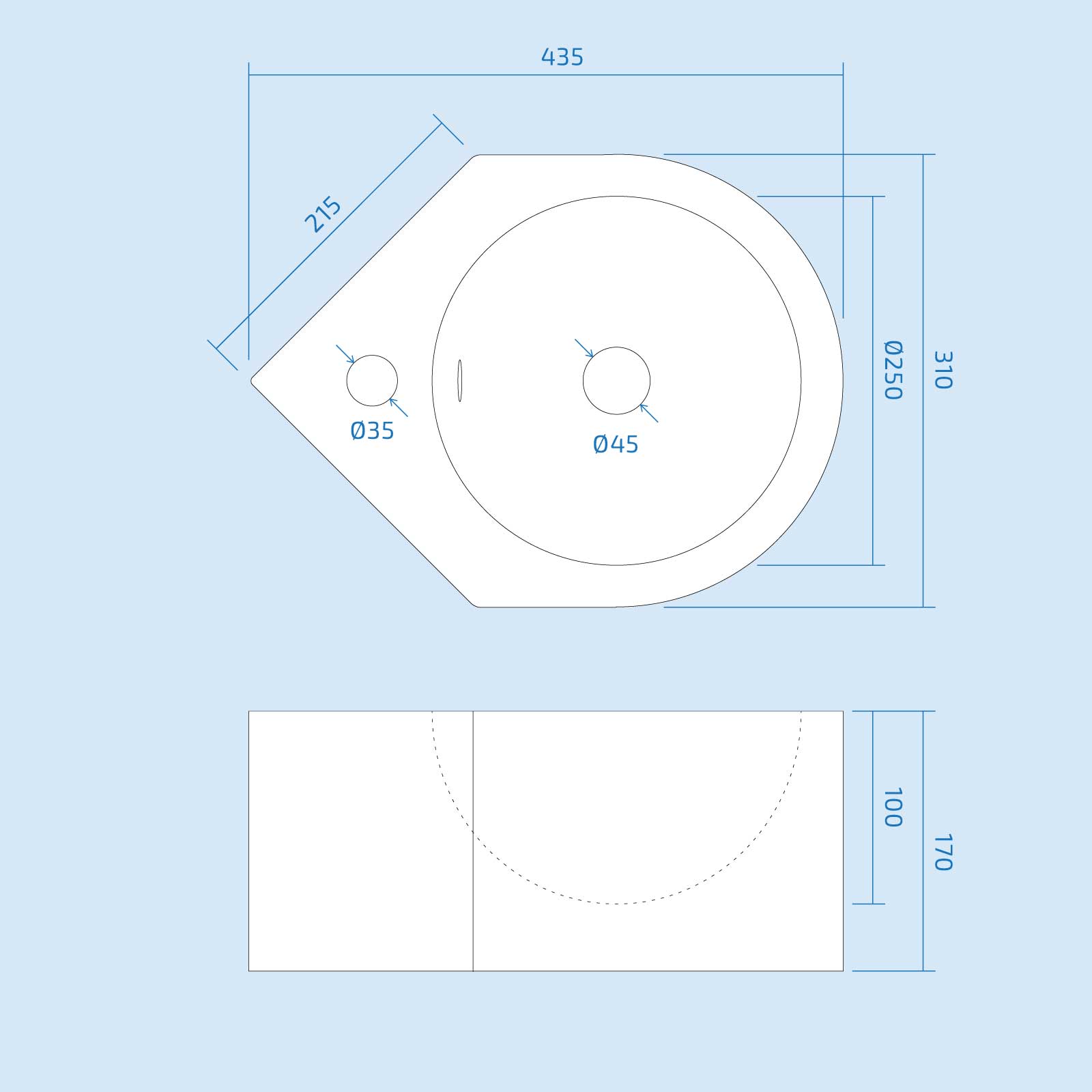 Wall Hung Cloakroom 310mm Basin with Waterfall Mono Tap & Waste