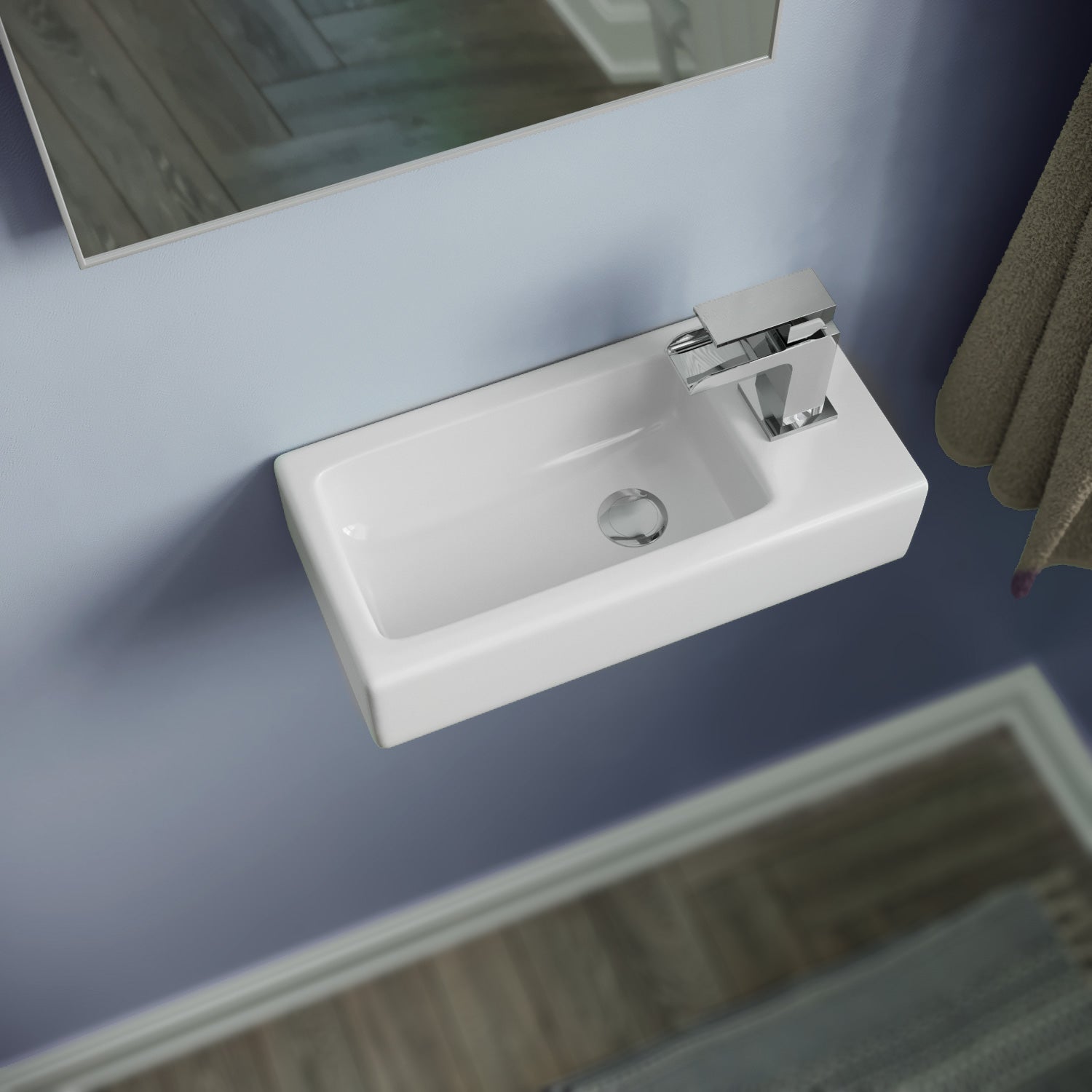 Alvey Wall Hung Right Handed Cloakroom 360mm Basin Sink