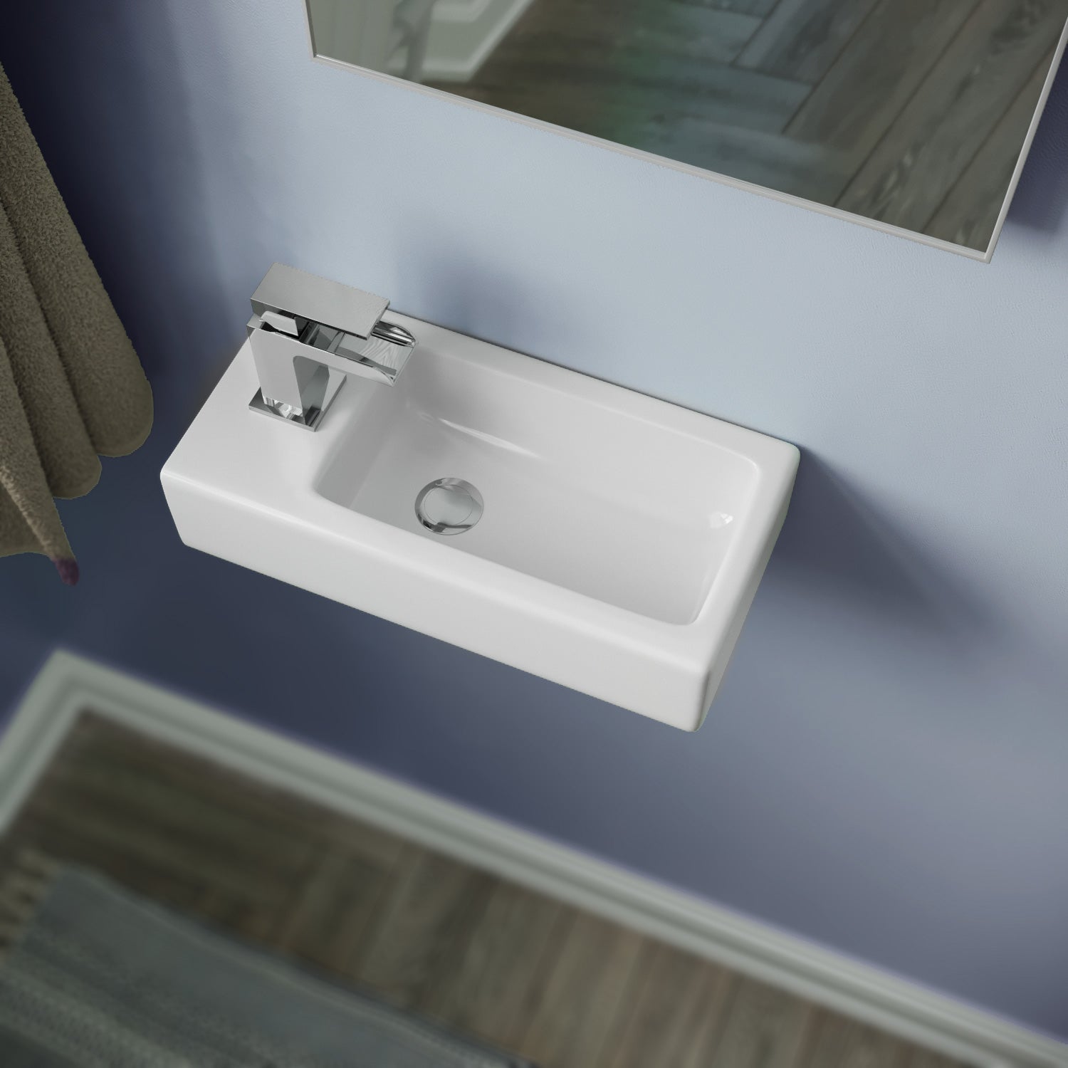 Alvey Wall Hung Left Handed Cloakroom 360mm Basin Sink