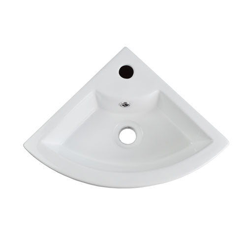 Tulla 465 x 325mm Compact Cloakroom Bathroom Wall Hung Hand Wash Corner Basin Sink