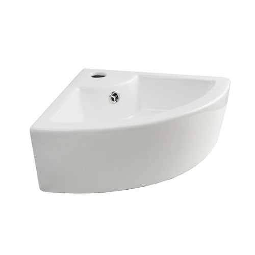 Tulla 465 x 325mm Compact Cloakroom Bathroom Wall Hung Hand Wash Corner Basin Sink