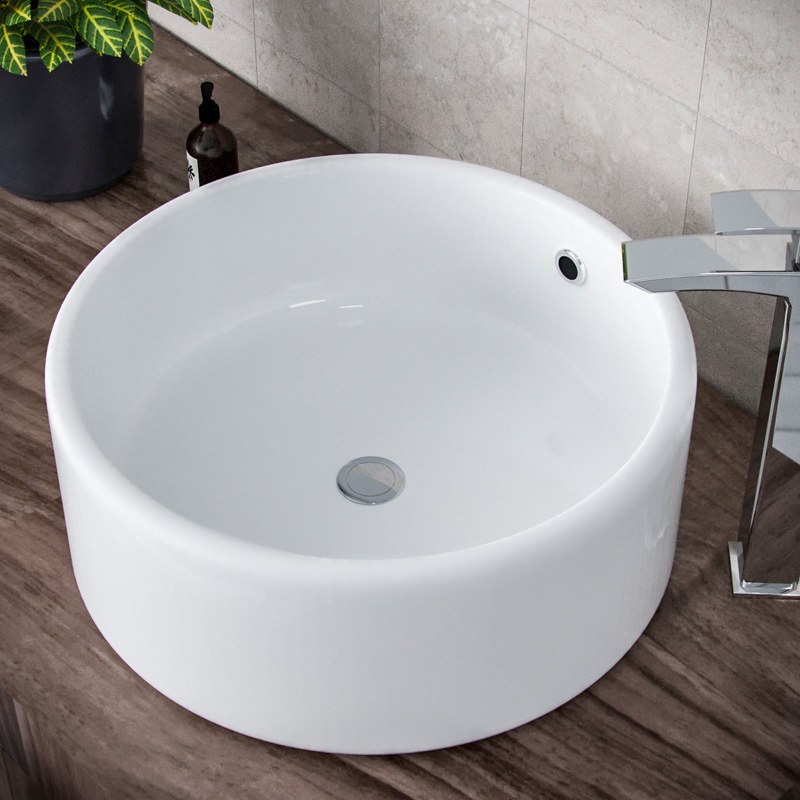 Etive 420mm Cloakroom Stand Alone Round Counter Top Basin Sink Bowl