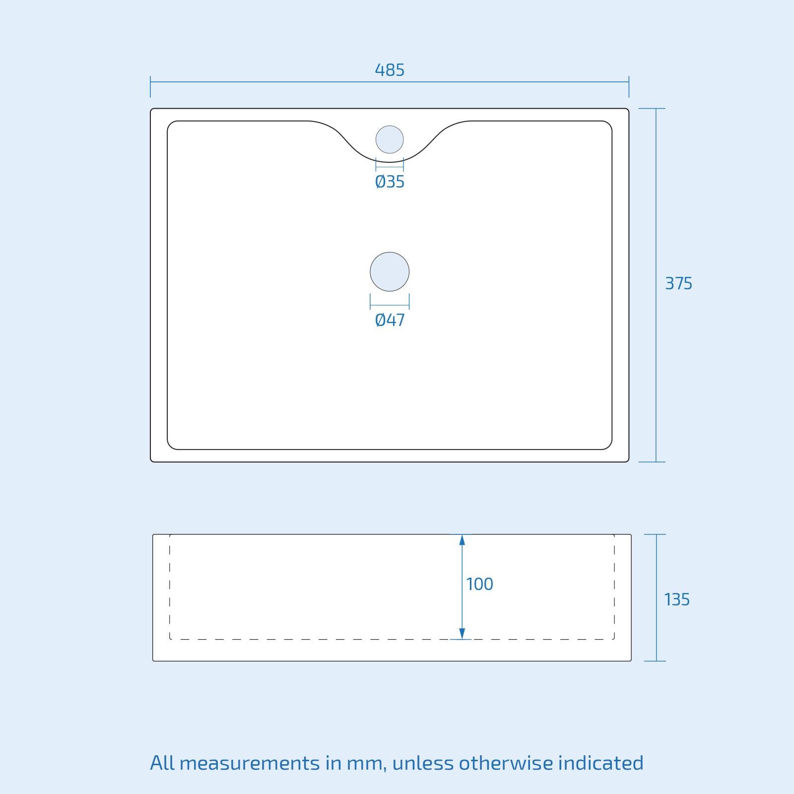 Merton 600mm White Wall Hung Vanity Unit, Worktop With Square Bowl Basin