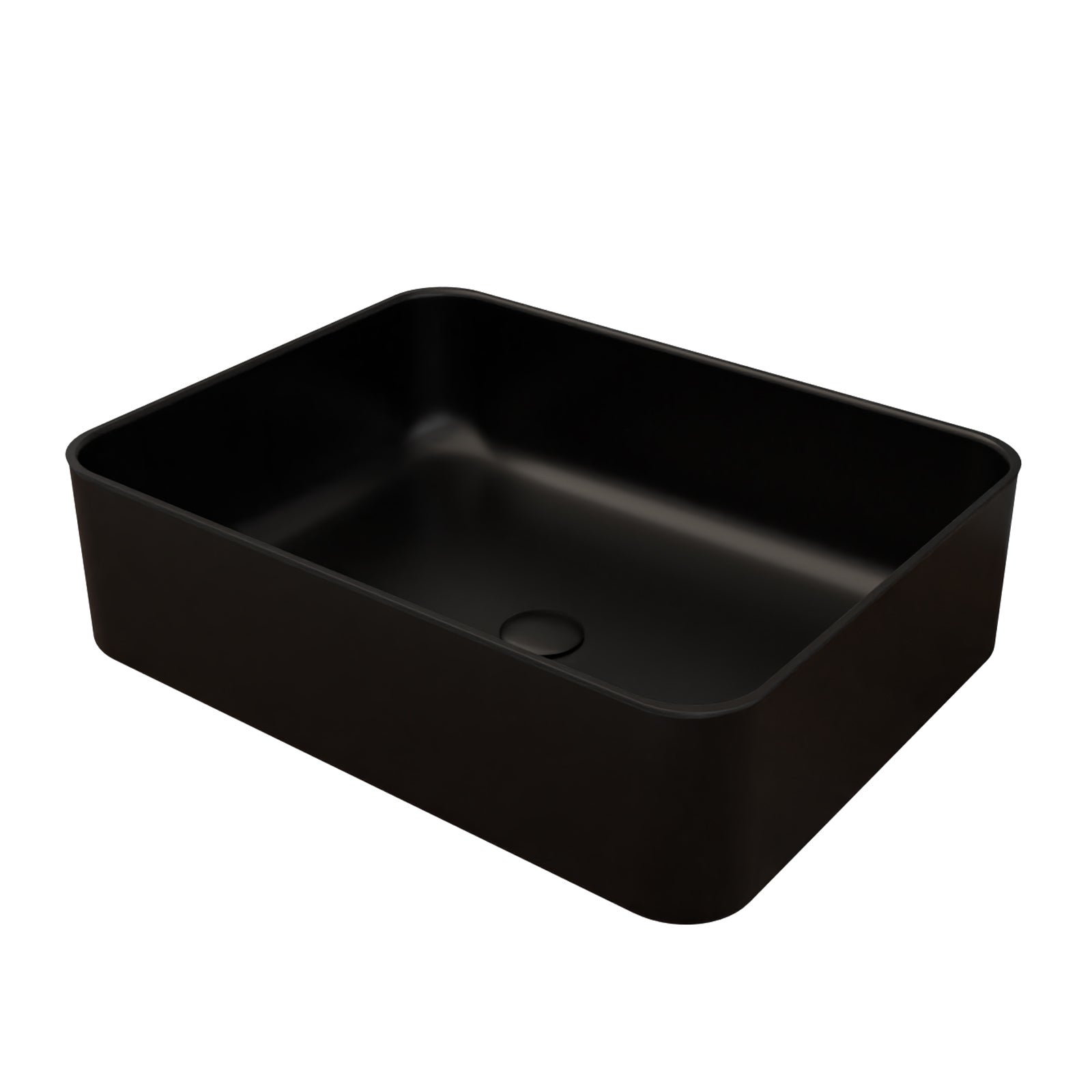 Rogiet 490 x 375mm Countertop Basin Rectangle Matte Black