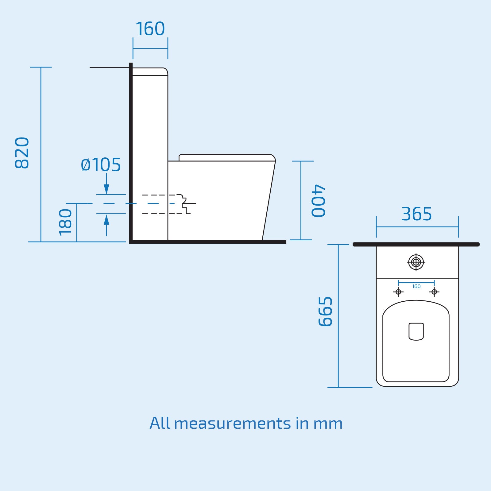 Alaska 600mm 2 Drawers Freestanding White Basin Vanity & Close Coupled Toilet