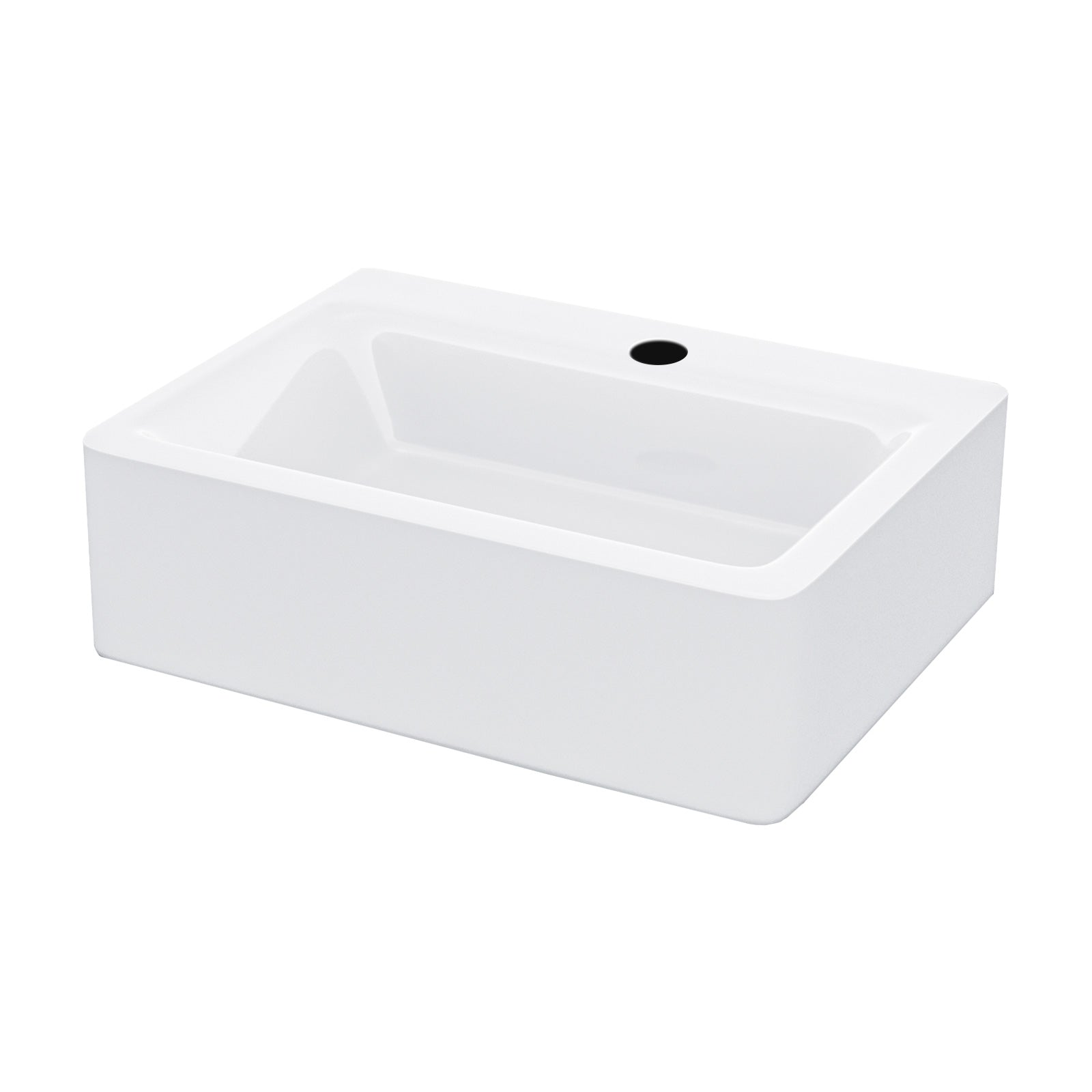 Leven 420 X 320mm Cloakroom Rectangle Counter Top Basin Rounded Edges