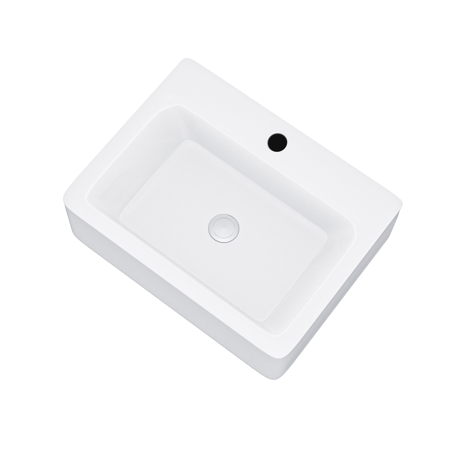 Leven 420 X 320mm Cloakroom Rectangle Counter Top Basin Rounded Edges