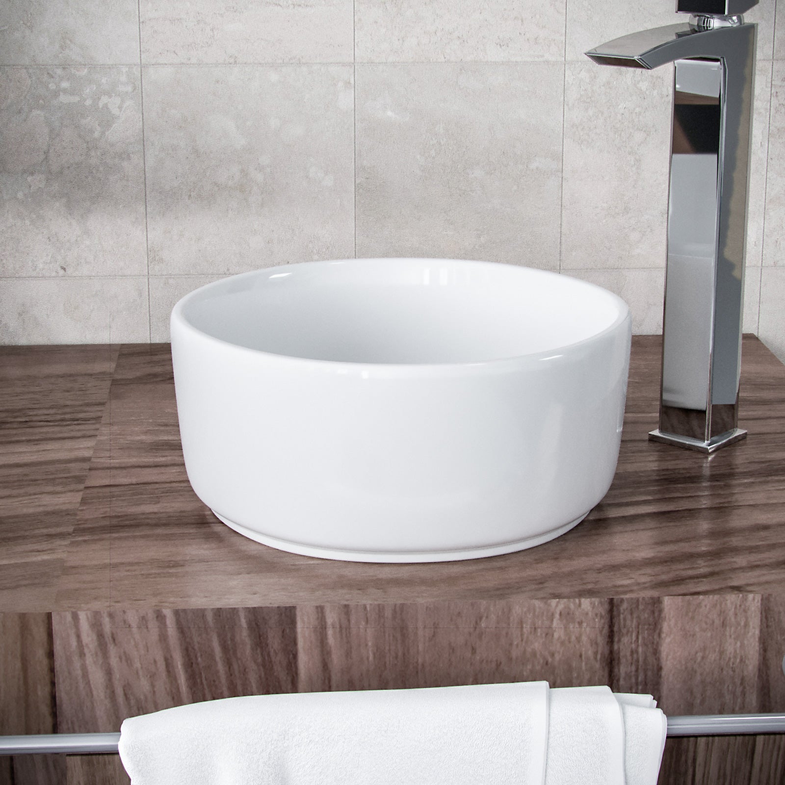 Etive 310mm Cloakroom Round Counter Top Basin Bowl