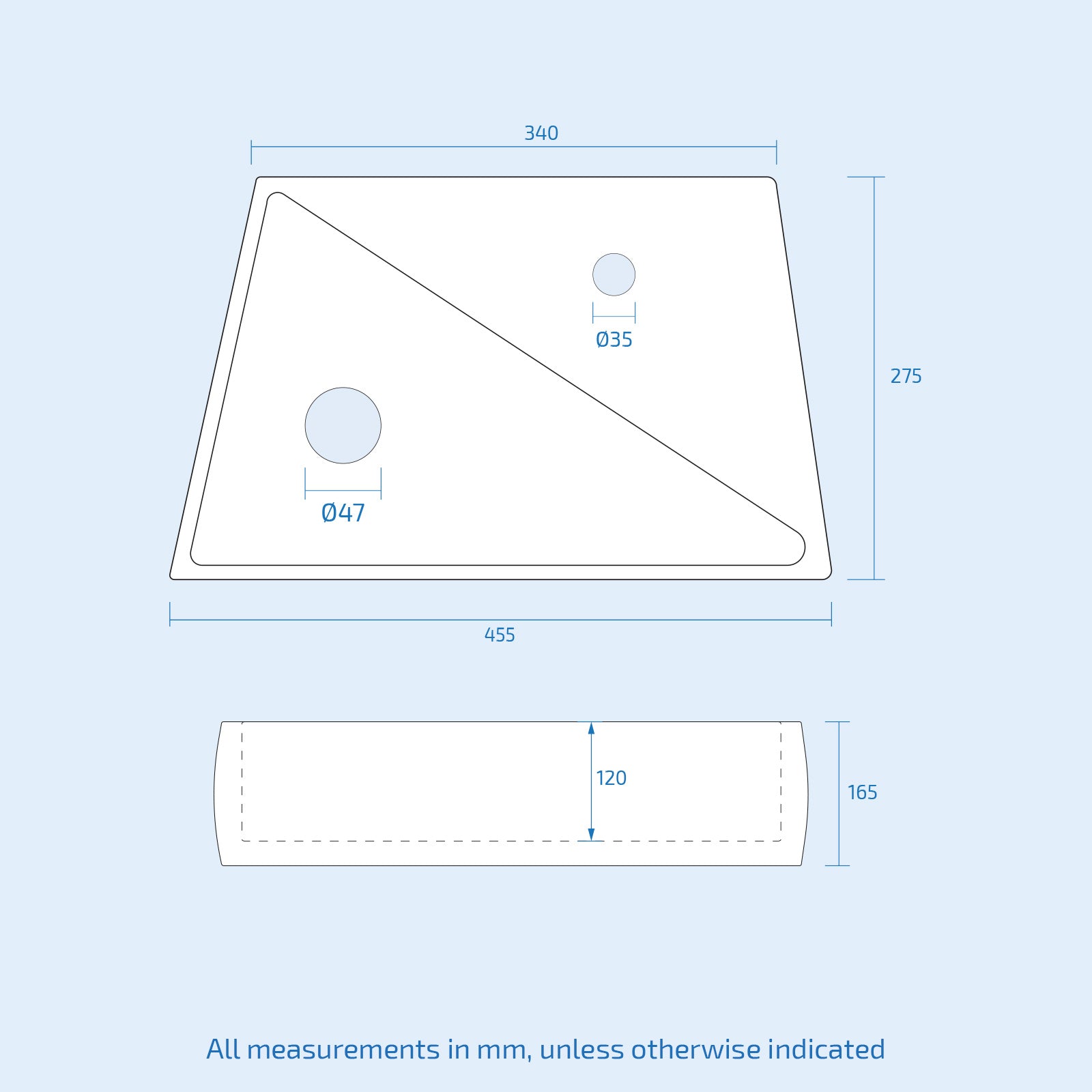 Tulla 455 x 275mm Rectangle Cloakroom Wall Hung Basin Sink