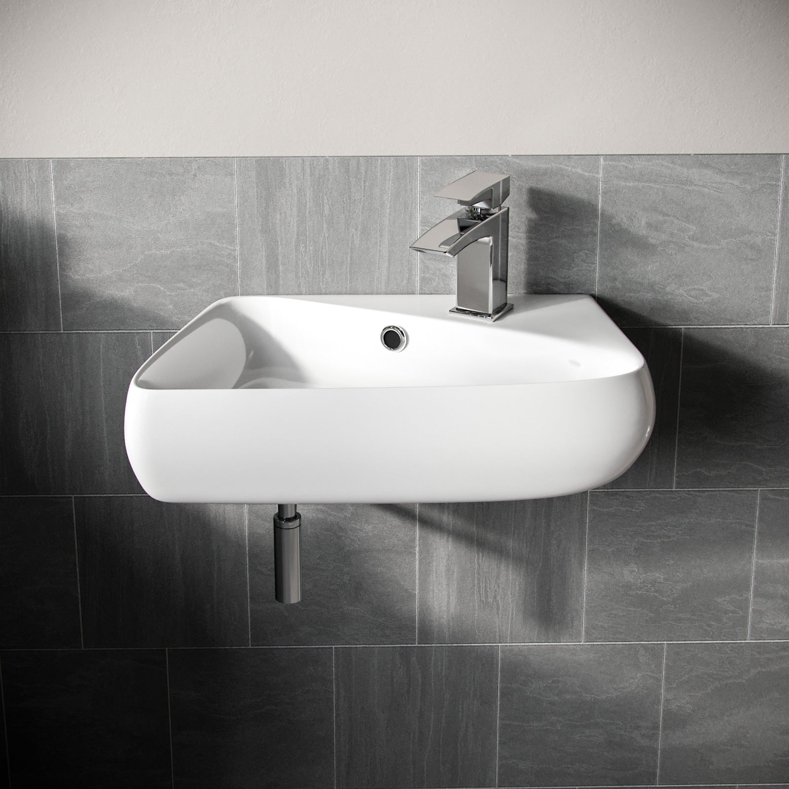Tulla 455 x 275mm Rectangle Cloakroom Wall Hung Basin Sink