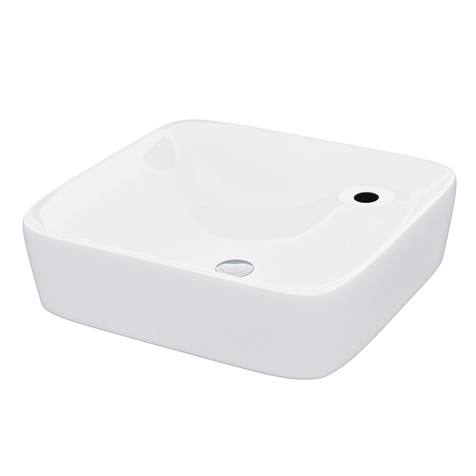 Leven 430 X 430mm Cloakroom Square Counter Top Rounded Basin Sink