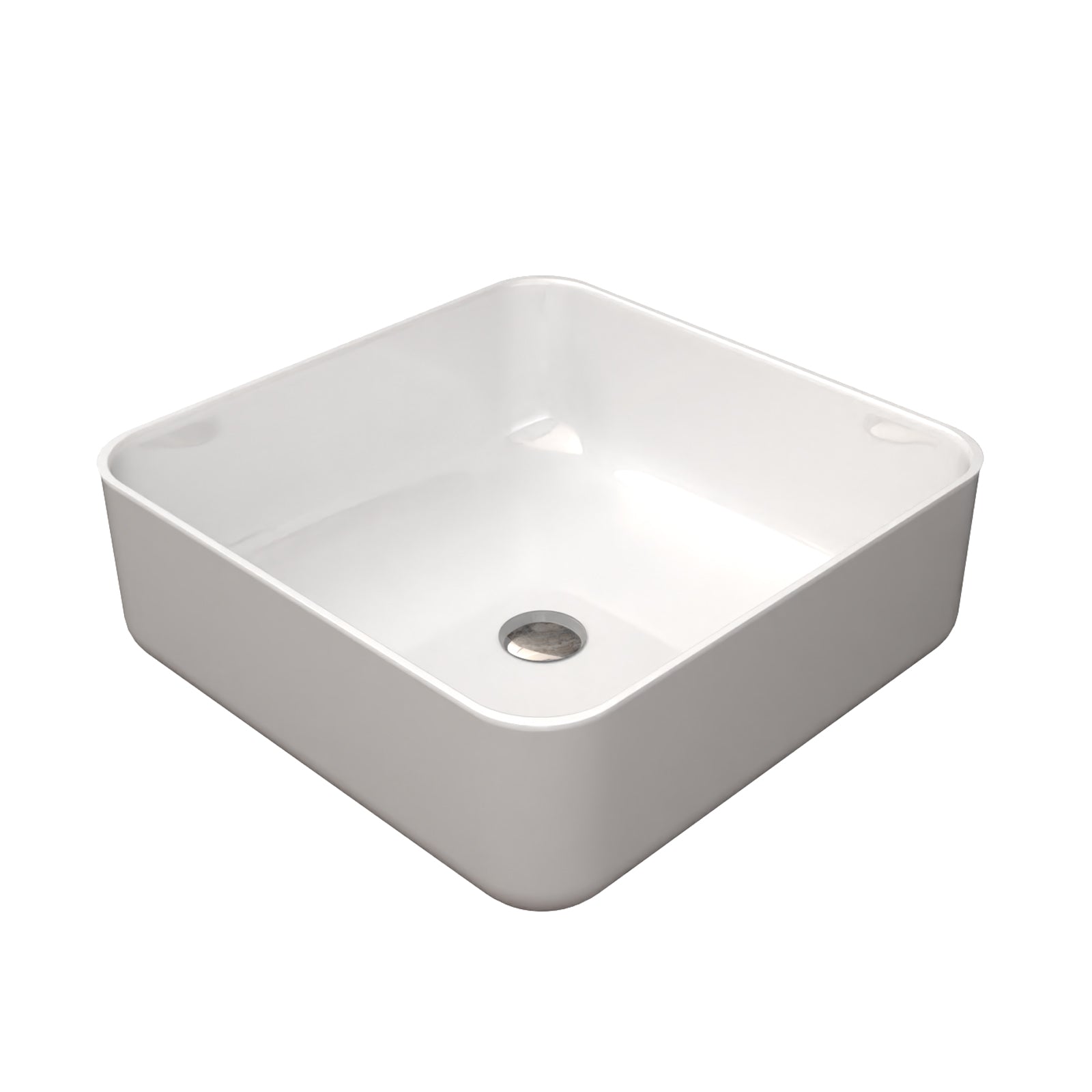 Oscott 390mm Countertop Basin Square Gloss White