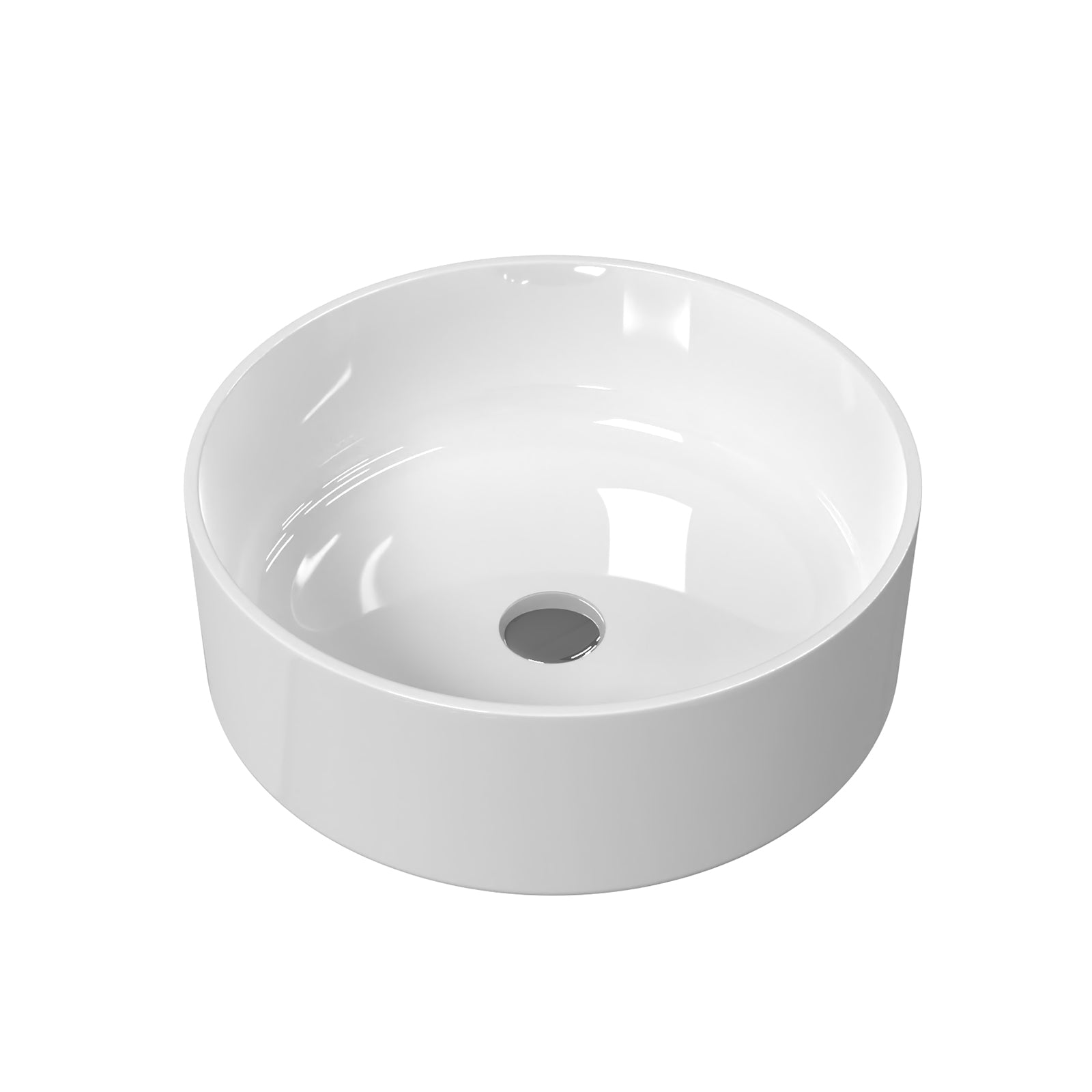 Coley 360mm Countertop Basin Round Gloss White