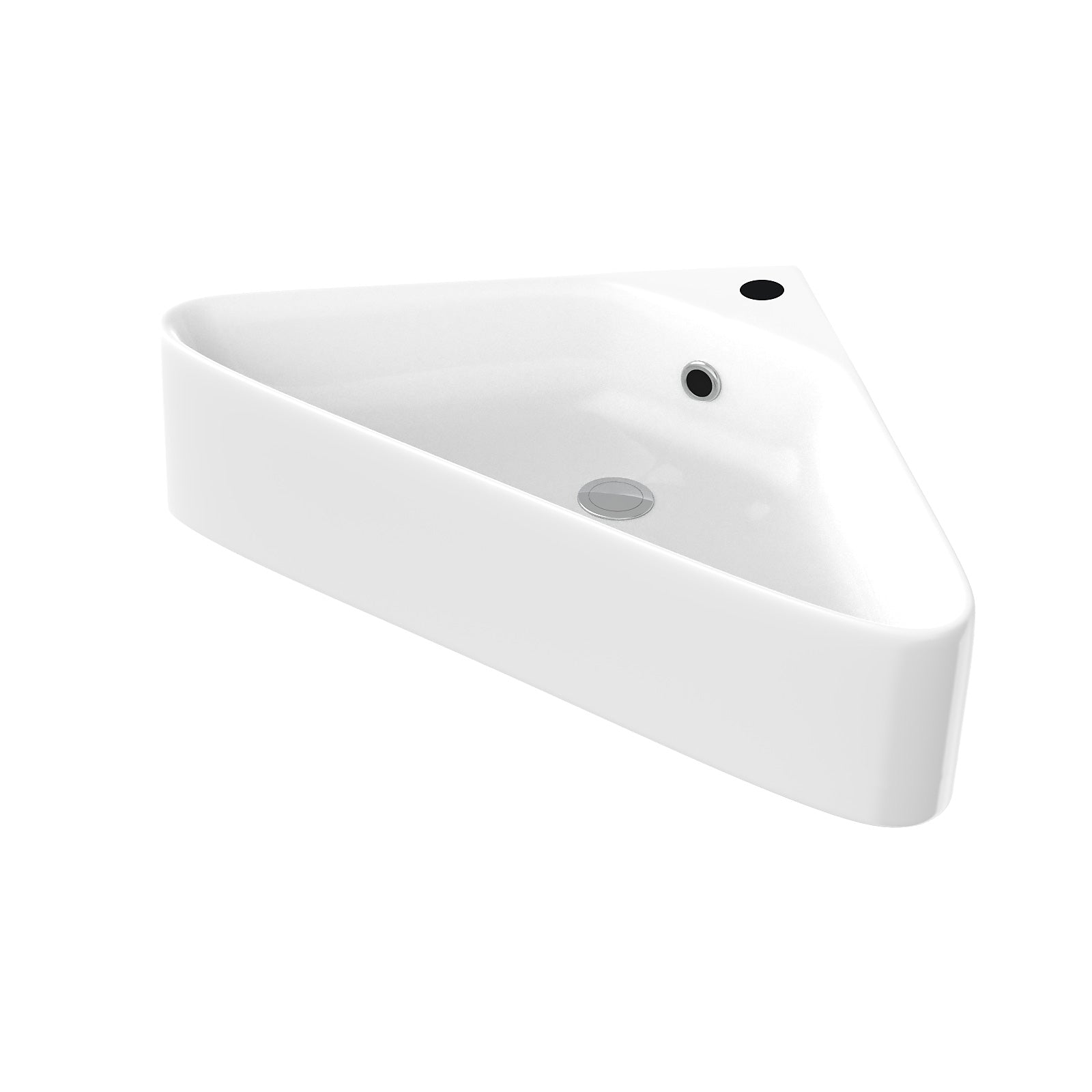 Tulla 575 x 430mm Triangle Corner Wall Hung Basin Sink