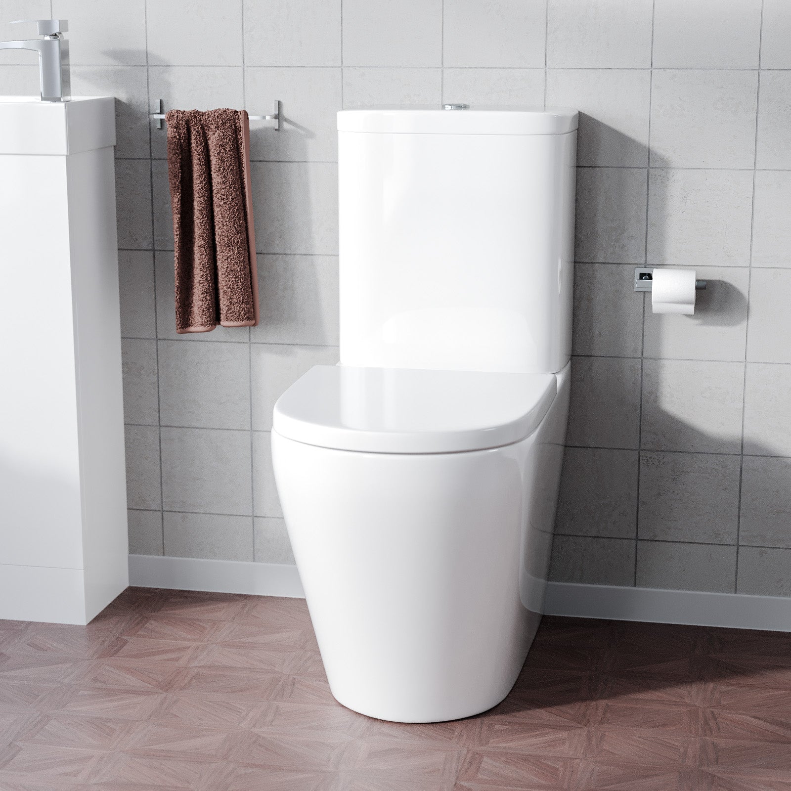 Cobley Round Comfort Height Close Coupled Cistern, Pan and Seat