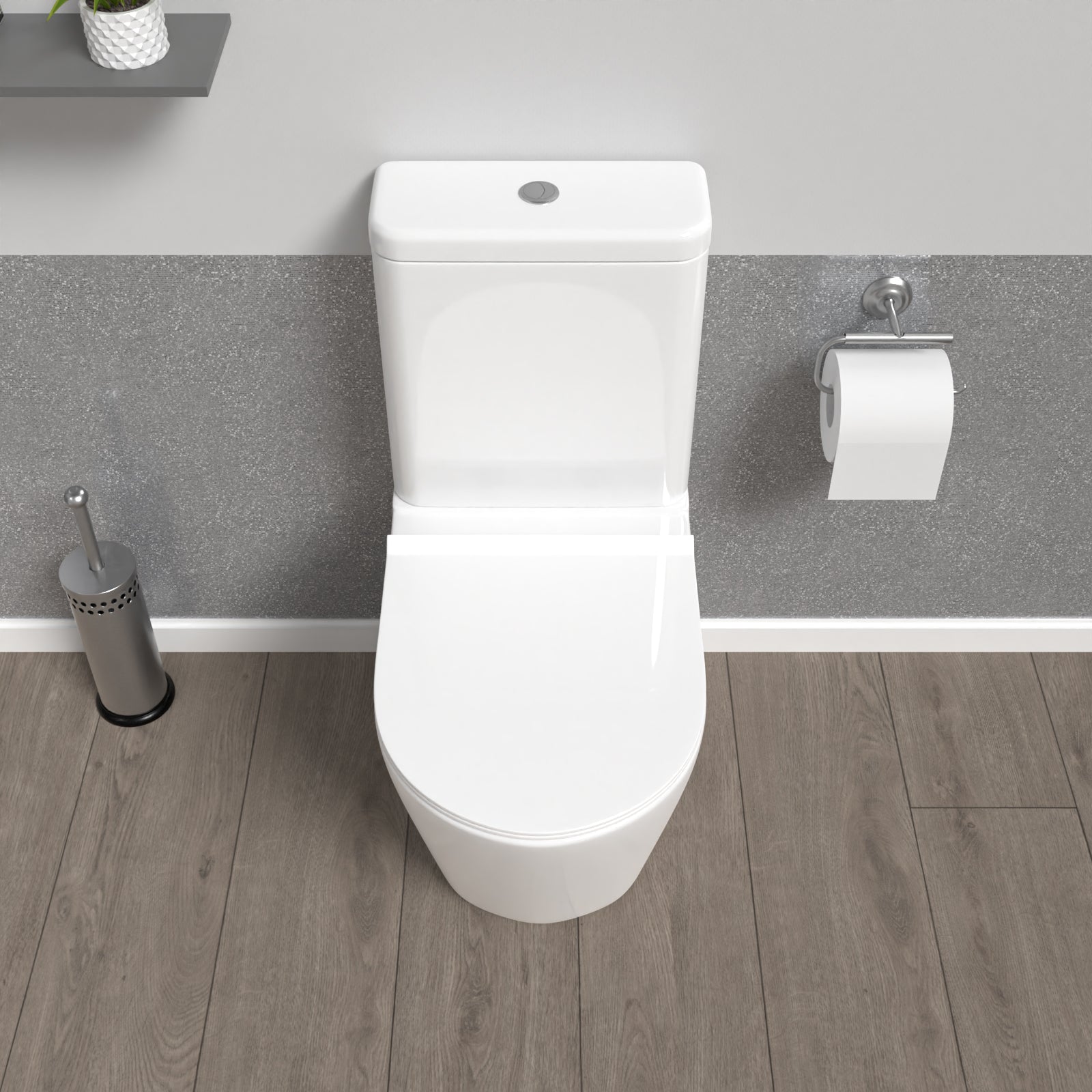 Cobley Round Comfort Height Close Coupled Cistern, Pan and Seat