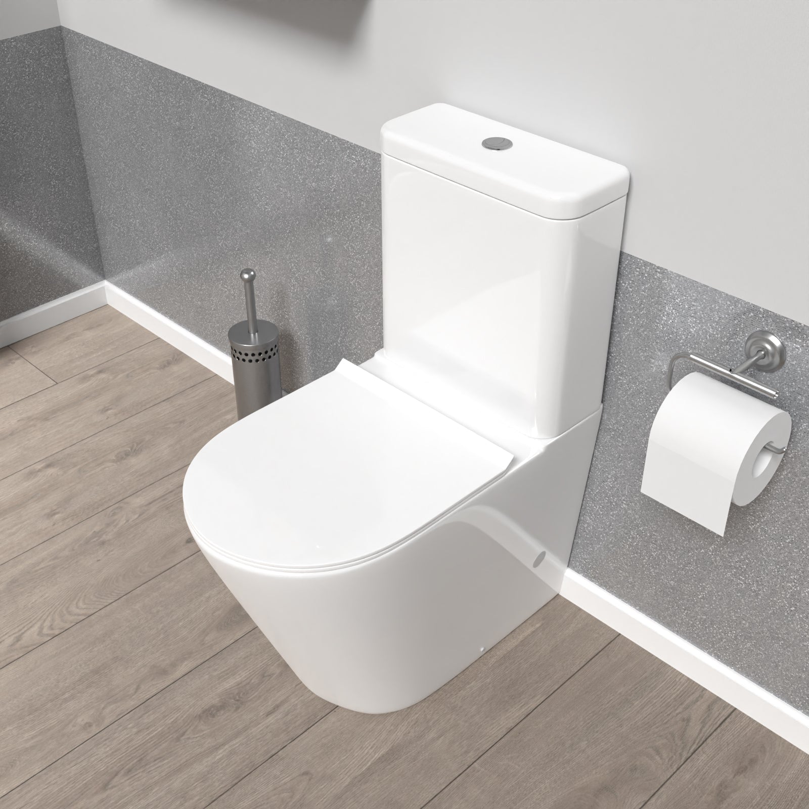 Cobley Round Comfort Height Close Coupled Cistern, Pan and Seat