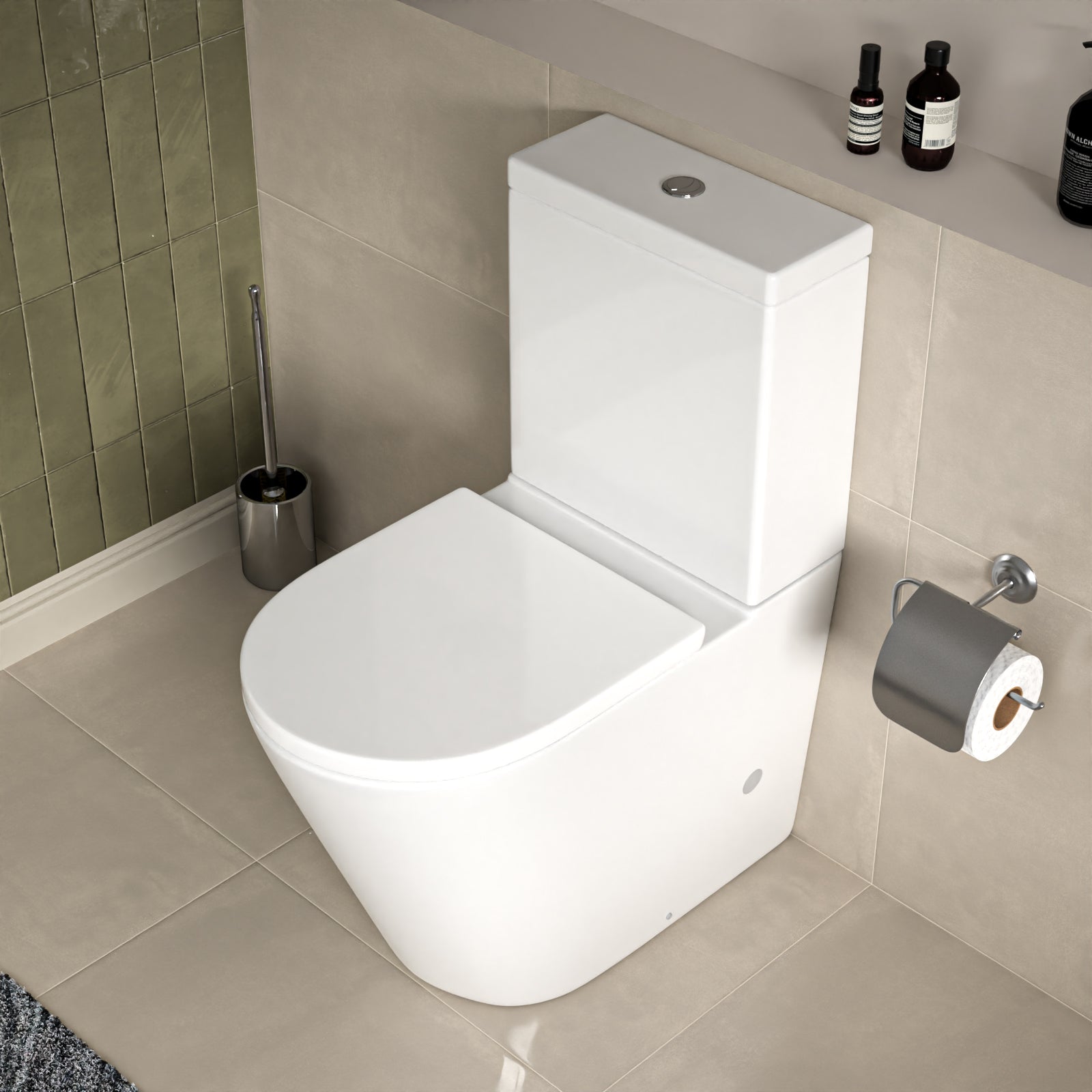 Cobley Round Comfort Height Close Coupled Cistern, Pan and Seat