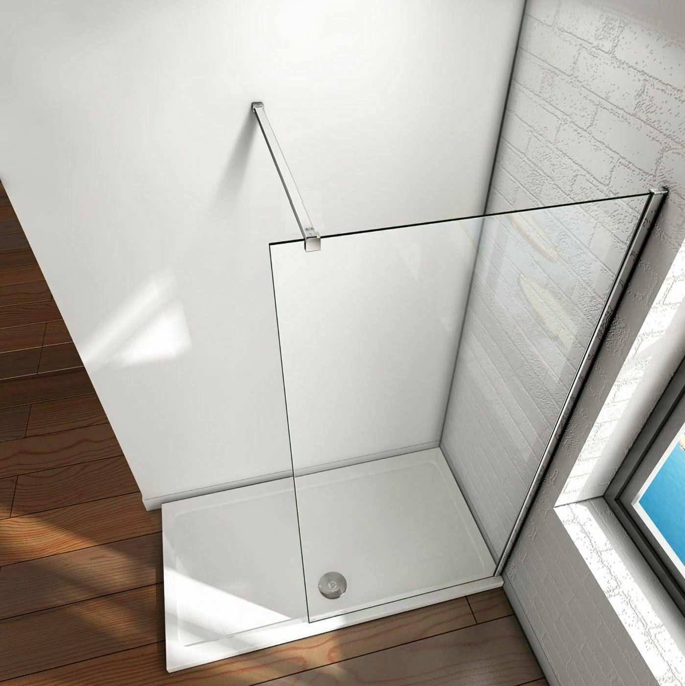 1225 mm Straight Square Shower Wall to Glass Support Bar Chrome