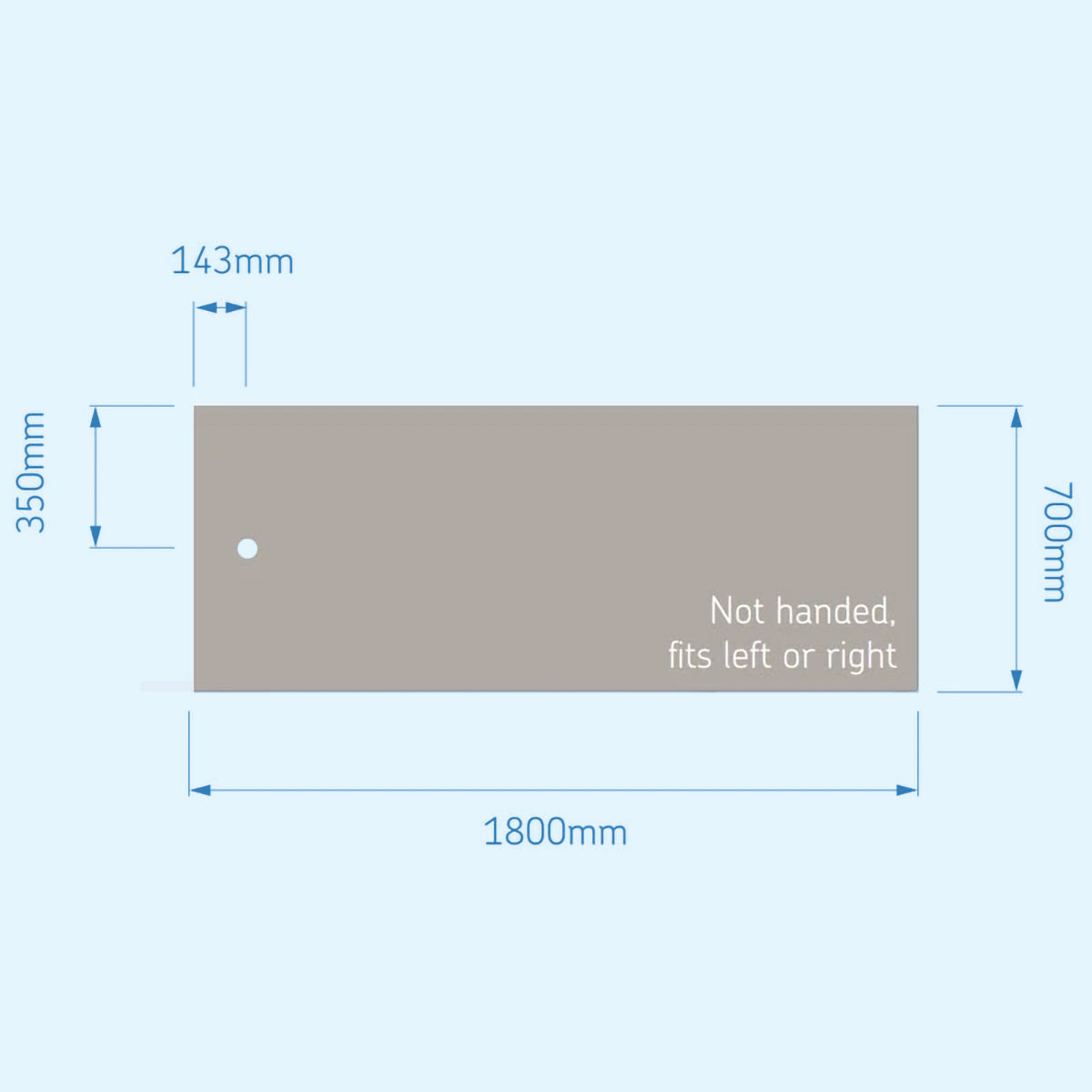 Modern 1800 x 700 mm White Rectangular Shower Tray Non-Handed