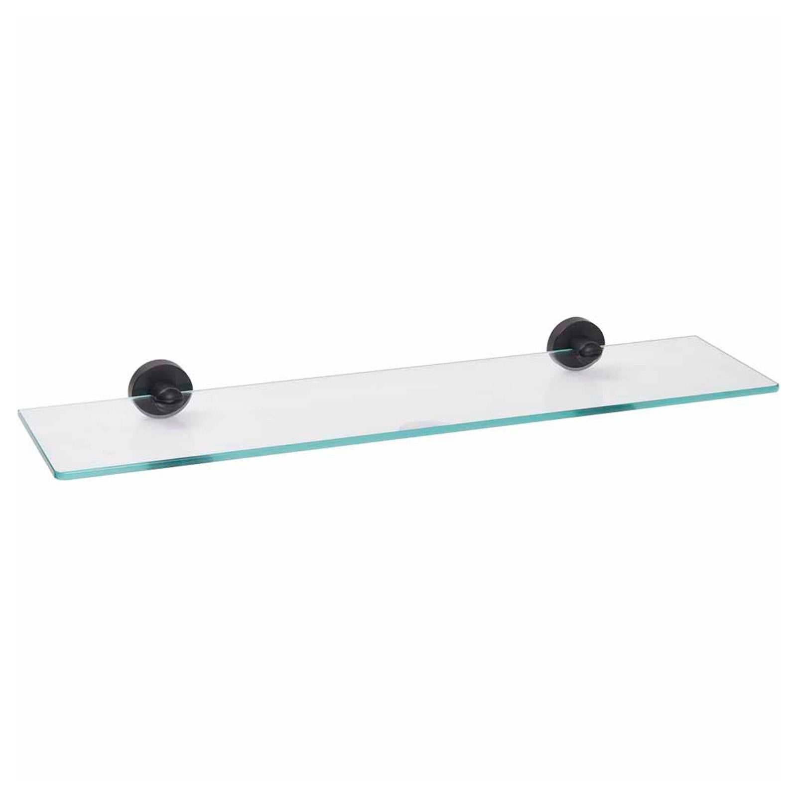 Modern Round Black Matte Single Glass Shelf