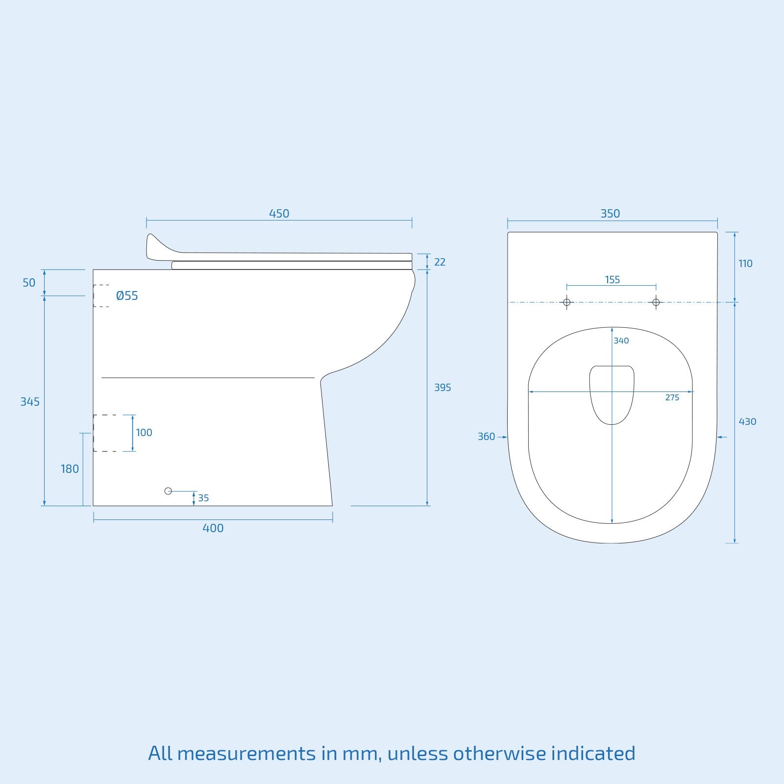 Small Bathroom Suite - Eslo 500mm 2 in 1 WC Toilet Basin & 1400mm Square Single Ended Bath
