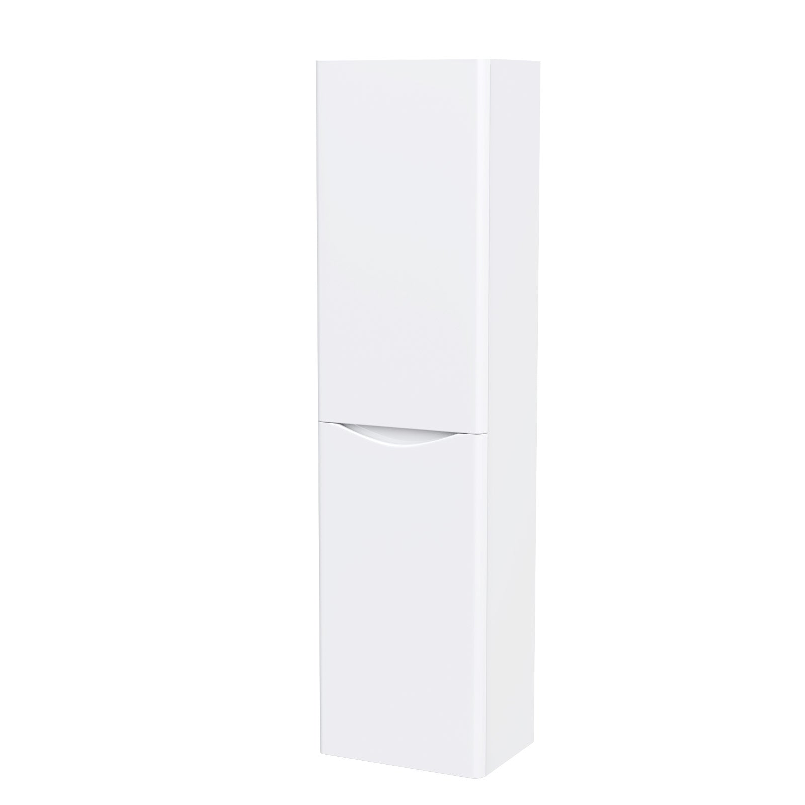 Merton Bathroom Wall Hung Cupboard Cabinet Vanity Storage Gloss White